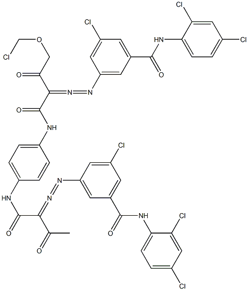 3,3'-[2-(Chloromethyloxy)-1,4-phenylenebis[iminocarbonyl(acetylmethylene)azo]]bis[N-(2,4-dichlorophenyl)-5-chlorobenzamide] 结构式