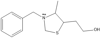 (3-Benzyl-4-methyl-5-(2-hydroxyethyl)tetrahydrothiazol)-3-iumyl 结构式