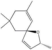 (2R,5R)-2,7,7,9-Tetramethyl-1-oxaspiro[4.5]deca-3,9-diene 结构式