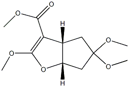 (3aS,6aS)-3a,5,6,6a-Tetrahydro-2,5,5-trimethoxy-4H-cyclopenta[b]furan-3-carboxylic acid methyl ester 结构式