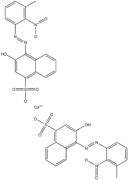 Bis[1-[(3-methyl-2-nitrophenyl)azo]-2-hydroxy-4-naphthalenesulfonic acid]calcium salt 结构式