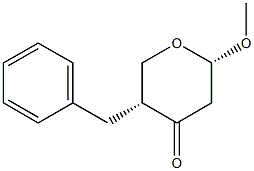 (2S,5R)-2-Methoxy-5-benzyl-2,3,5,6-tetrahydro-4H-pyran-4-one 结构式