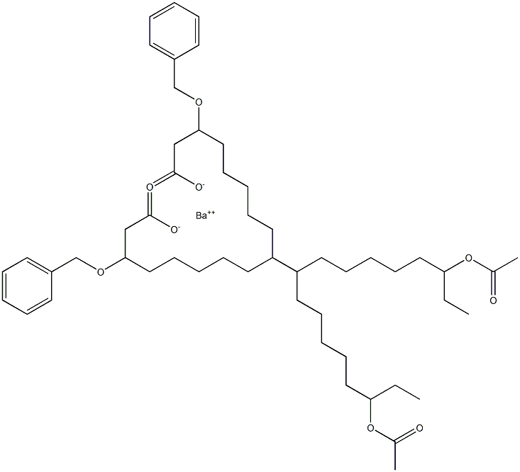 Bis(3-benzyloxy-16-acetyloxystearic acid)barium salt 结构式