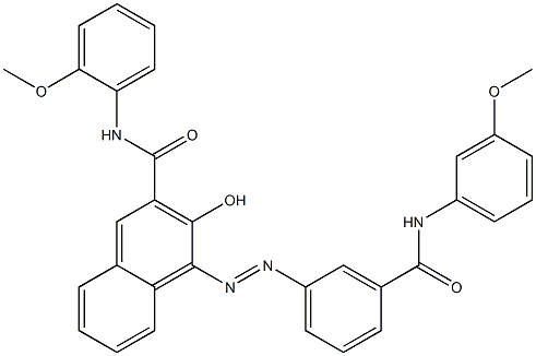 4-[[3-[[(3-Methoxyphenyl)amino]carbonyl]phenyl]azo]-3-hydroxy-N-(2-methoxyphenyl)-2-naphthalenecarboxamide 结构式