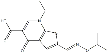 2-[(Isopropoxyimino)methyl]-7-ethyl-4,7-dihydro-4-oxothieno[2,3-b]pyridine-5-carboxylic acid 结构式