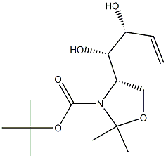 (1S,2R)-1-[(4S)-2,2-Dimethyl-3-(tert-butyloxycarbonyl)-4-oxazolidinyl]-3-butene-1,2-diol 结构式