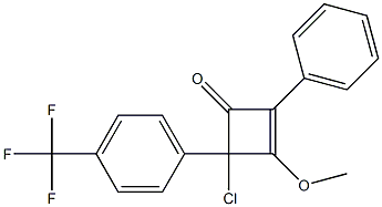 2-Phenyl-4-[4-(trifluoromethyl)phenyl]-4-chloro-3-methoxycyclobuta-2-en-1-one 结构式