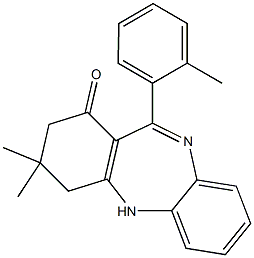 3,3-Dimethyl-11-o-tolyl-2,3,4,5-tetrahydro-1H-dibenzo[b,e][1,4]diazepin-1-one 结构式