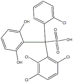 (2-Chlorophenyl)(2,3,6-trichlorophenyl)(2,6-dihydroxyphenyl)methanesulfonic acid 结构式