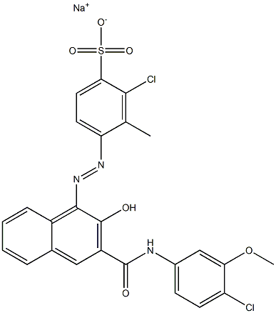 2-Chloro-3-methyl-4-[[3-[[(4-chloro-3-methoxyphenyl)amino]carbonyl]-2-hydroxy-1-naphtyl]azo]benzenesulfonic acid sodium salt 结构式