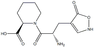 (2R)-1-[(S)-2-Amino-3-[(2,5-dihydro-5-oxoisoxazol)-4-yl]propanoyl]piperidine-2-carboxylic acid 结构式