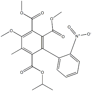 3-Methyl-5-(methoxycarbonyl)methyloxy-6-methoxycarbonyl-2'-nitro-1,1'-biphenyl-2-carboxylic acid isopropyl ester 结构式