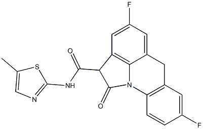 4,8-Difluoro-N-(5-methyl-2-thiazolyl)-1,2-dihydro-1-oxo-6H-pyrrolo[3,2,1-de]acridine-2-carboxamide 结构式