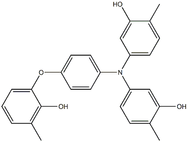 N,N-Bis(3-hydroxy-4-methylphenyl)-4-(2-hydroxy-3-methylphenoxy)benzenamine 结构式