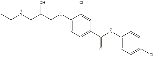 1-[4-[(4-Chlorophenyl)carbamoyl]-2-chlorophenoxy]-3-[isopropylamino]-2-propanol 结构式