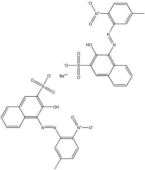 Bis[1-[(3-methyl-6-nitrophenyl)azo]-2-hydroxy-3-naphthalenesulfonic acid]barium salt 结构式