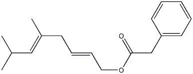 Phenylacetic acid 5,7-dimethyl-2,5-octadienyl ester 结构式