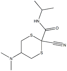 2-Cyano-5-(dimethylamino)-N-isopropyl-1,3-dithiane-2-carboxamide 结构式