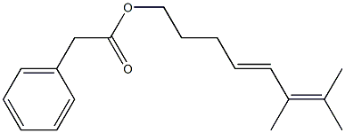 Phenylacetic acid 6,7-dimethyl-4,6-octadienyl ester 结构式