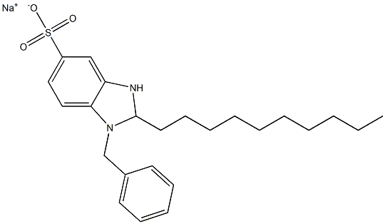 1-Benzyl-2-decyl-2,3-dihydro-1H-benzimidazole-5-sulfonic acid sodium salt 结构式