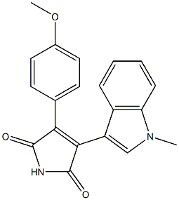 3-(4-Methoxyphenyl)-4-(1-methyl-1H-indole-3-yl)-3-pyrroline-2,5-dione 结构式