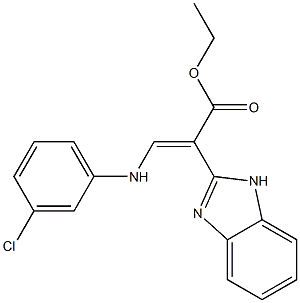 2-(1H-Benzimidazol-2-yl)-3-(3-chloroanilino)propenoic acid ethyl ester 结构式