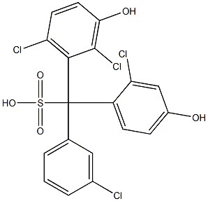 (3-Chlorophenyl)(2-chloro-4-hydroxyphenyl)(2,6-dichloro-3-hydroxyphenyl)methanesulfonic acid 结构式