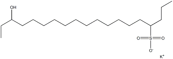 17-Hydroxynonadecane-4-sulfonic acid potassium salt 结构式