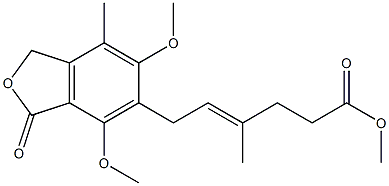 4-Methyl-5,7-dimethoxy-6-[(2E)-3-methyl-6-oxo-6-methoxy-2-hexenyl]isobenzofuran-1(3H)-one 结构式