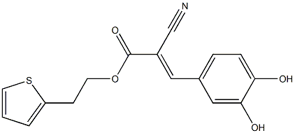 2-Cyano-3-(3,4-dihydroxyphenyl)propenoic acid 2-(2-thienyl)ethyl ester 结构式