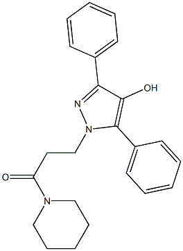 1-(1-Piperidinyl)-3-(4-hydroxy-3,5-diphenyl-1H-pyrazol-1-yl)-1-propanone 结构式