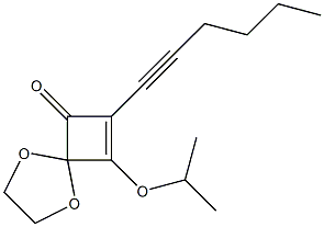 8-Isopropyloxy-7-(1-hexynyl)-1,4-dioxaspiro[4.3]oct-7-en-6-one 结构式