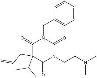 5-Allyl-1-benzyl-3-[2-(dimethylamino)ethyl]-5-isopropylbarbituric acid 结构式