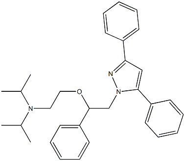 3,5-Diphenyl-1-[2-phenyl-2-[2-(diisopropylamino)ethoxy]ethyl]-1H-pyrazole 结构式