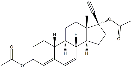 (17R)-19-Norpregna-4,6-dien-20-yne-3,17-diol diacetate 结构式