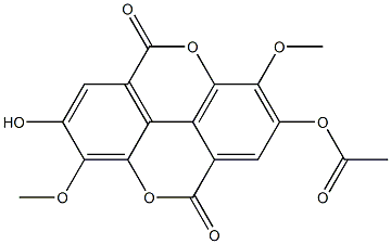 2-Hydroxy-3,8-dimethoxy-7-acetoxy[1]benzopyrano[5,4,3-cde][1]benzopyran-5,10-dione 结构式