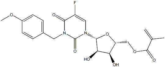 5-Fluoro-3-(4-methoxybenzyl)-5'-O-(2-methylacryloyl)uridine 结构式