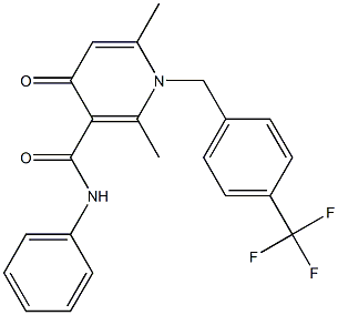 1-(4-Trifluoromethylbenzyl)-1,4-dihydro-2,6-dimethyl-N-phenyl-4-oxopyridine-3-carboxamide 结构式