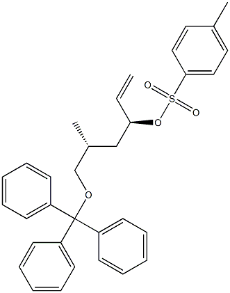 4-Methylbenzenesulfonic acid (1S,3R)-1-ethenyl-3-methyl-4-triphenylmethoxybutyl ester 结构式