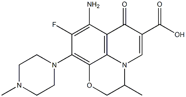 8-Amino-3-methyl-9-fluoro-7-oxo-10-(4-methylpiperazin-1-yl)-2,3-dihydro-7H-pyrido[1,2,3-de]-1,4-benzoxazine-6-carboxylic acid 结构式