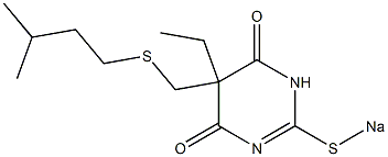 5-Ethyl-5-(isopentylthiomethyl)-2-sodiothio-4,6(1H,5H)-pyrimidinedione 结构式