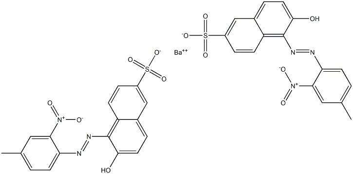 Bis[1-[(4-methyl-2-nitrophenyl)azo]-2-hydroxy-6-naphthalenesulfonic acid]barium salt 结构式