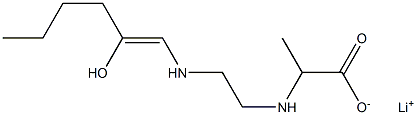 2-[N-[2-[N-(2-Hydroxy-1-hexenyl)amino]ethyl]amino]propionic acid lithium salt 结构式