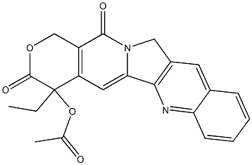 4-Acetyloxy-4-ethyl-1H-pyrano[3',4':6,7]indolizino[1,2-b]quinoline-3,14(4H,12H)-dione 结构式