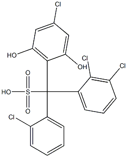 (2-Chlorophenyl)(2,3-dichlorophenyl)(4-chloro-2,6-dihydroxyphenyl)methanesulfonic acid 结构式