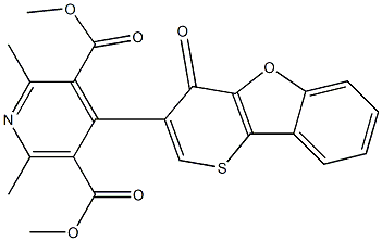 2,6-Dimethyl-4-[4-oxo-4H-thiopyrano[3,2-b]benzofuran-3-yl]pyridine-3,5-dicarboxylic acid dimethyl ester 结构式