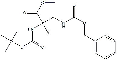 (R)-3-[[(Benzyloxy)carbonyl]amino]-2-[[(tert-butyloxy)carbonyl]amino]-2-methylpropanoic acid methyl ester 结构式