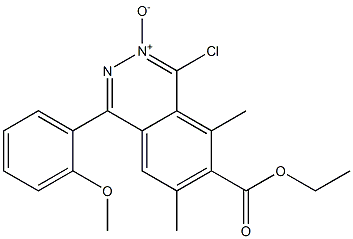 4-Chloro-6-ethoxycarbonyl-5,7-dimethyl-1-(2-methoxyphenyl)phthalazine-3-oxide 结构式