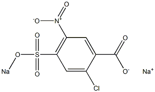 2-Chloro-5-nitro-4-(sodiooxysulfonyl)benzoic acid sodium salt 结构式