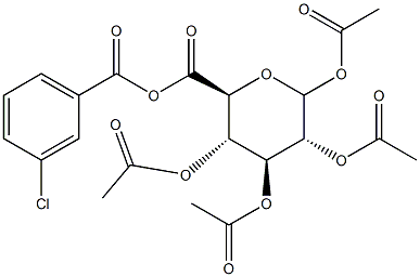 Acetyl 2-O,3-O,4-O-triacetyl-6-O-(3-chlorobenzoyl)-D-glucopyranosiduronic acid 结构式